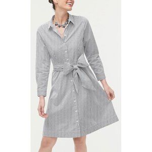 J. Crew tie-waist shirtdress cotton poplin 00 NWT